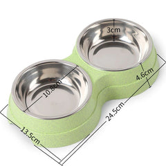 Stainless Steel Double Pet Feeder Bowls - FittyPets