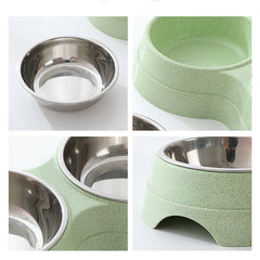 Stainless Steel Double Pet Feeder Bowls - FittyPets