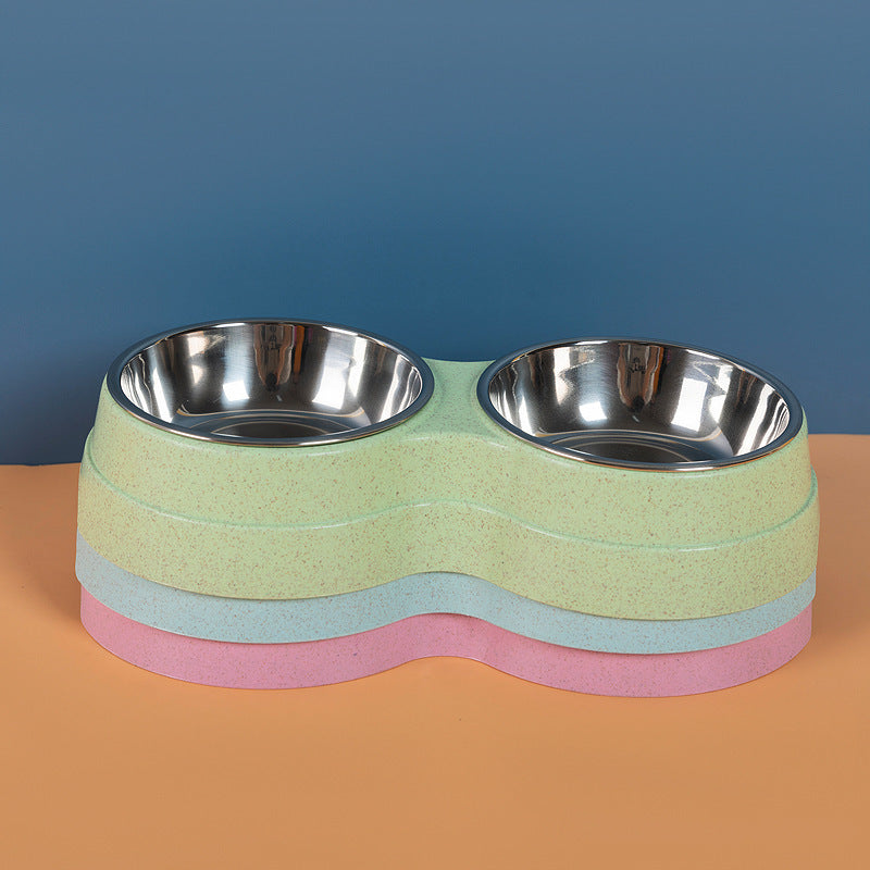 Stainless Steel Double Pet Feeder Bowls - FittyPets