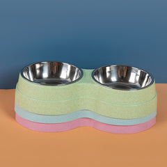 Stainless Steel Double Pet Feeder Bowls - FittyPets