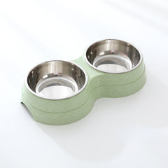 Stainless Steel Double Pet Feeder Bowls - FittyPets