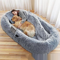 Queen Bed Pet Plush Sofa For Owner And Dog - FittyPets