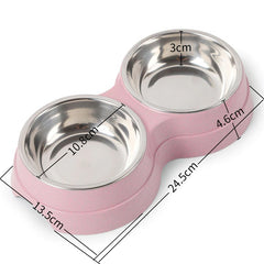 Stainless Steel Double Pet Feeder Bowls - FittyPets