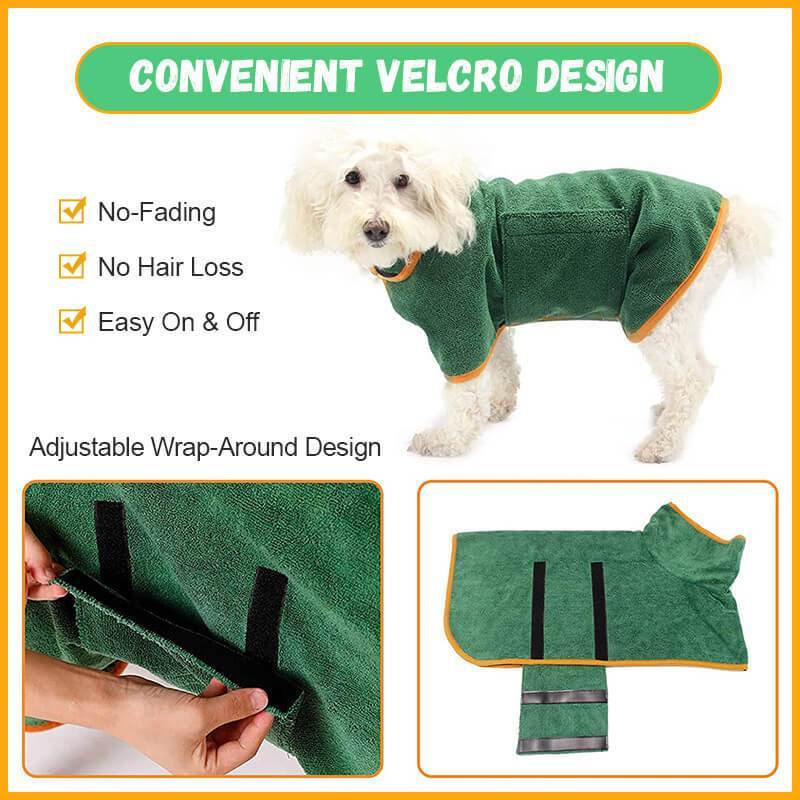 Absorbent Pet Bathrobe With Waist-wrapped Microfiber - FittyPets