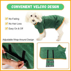 Absorbent Pet Bathrobe With Waist-wrapped Microfiber - FittyPets