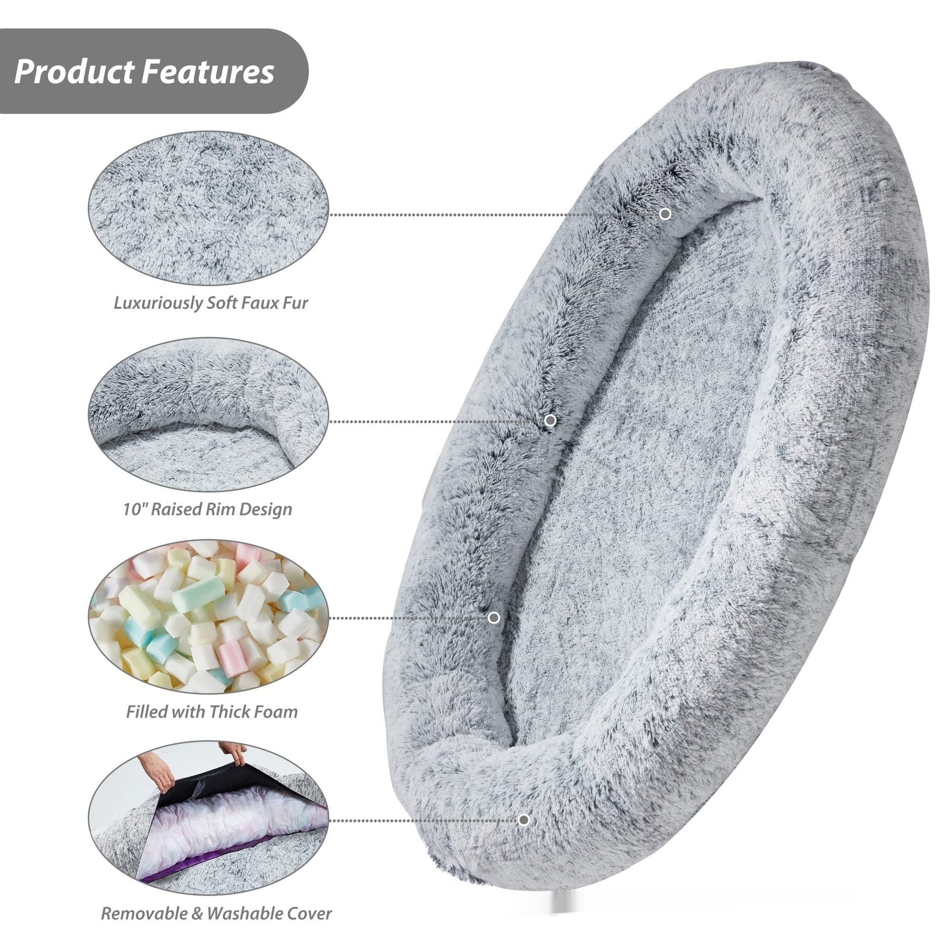 Queen Bed Pet Plush Sofa For Owner And Dog - FittyPets