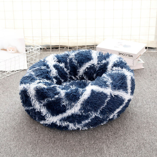 Warm Plush Round Pet Bed - FittyPets