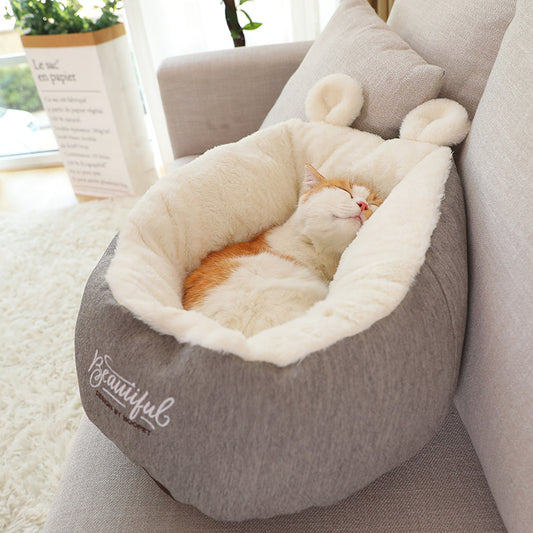 Pet Warming Soft Sleeping Bed - FittyPets