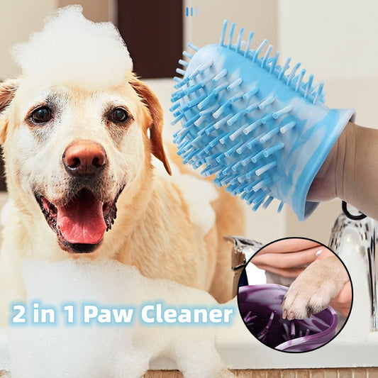 2 In 1 Dog Paw Cleaner Cup Brush - FittyPets