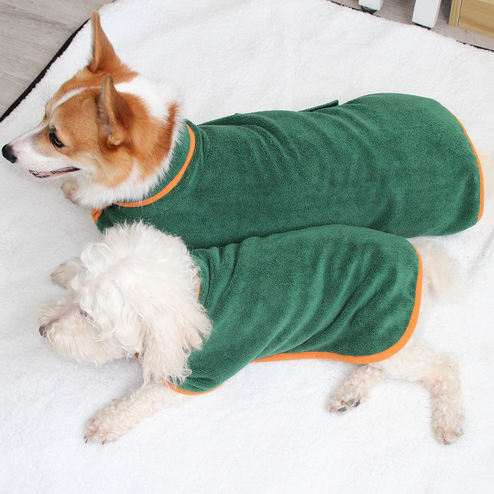 Absorbent Pet Bathrobe With Waist-wrapped Microfiber - FittyPets